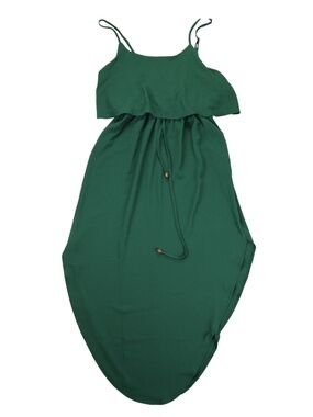NERLEROLIAN Emerald Green Cold Shoulder High Low Maxi Dress NWT Size Large